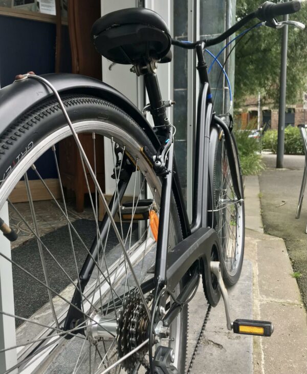 VTC DECATHLON Elops 100 Vélo azuré Les Mains Dans Le Guidon