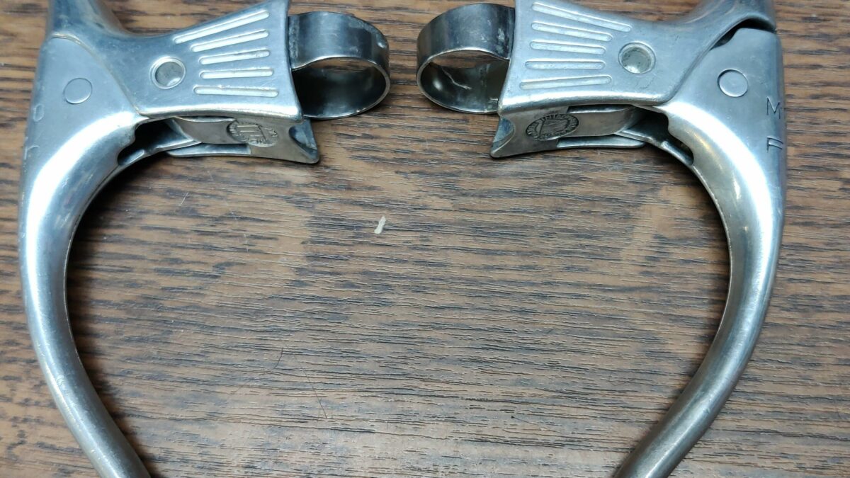 Leviers De Frein Vintage Modolo Corsa Pour Cintre Route - Sans Capots, Italie Années 80, Alu, Eroica