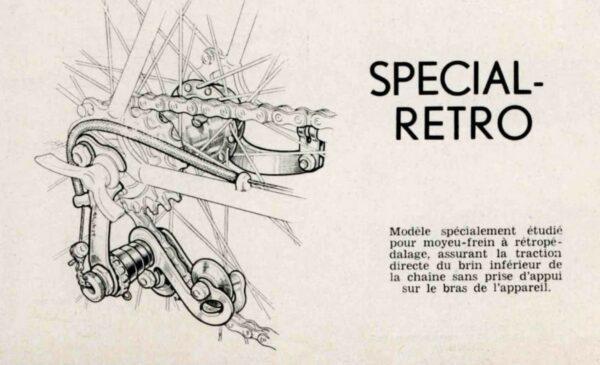 Dérailleur Huret spécial rétro à chainette (1950) Dérailleur arrière Les Mains Dans Le Guidon