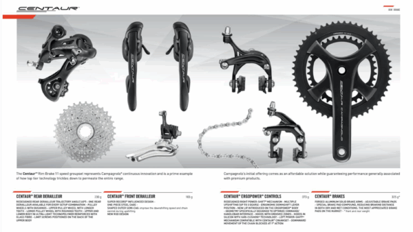 Manette Campagnolo Centaur 11vitesses (2018-2020) Levier de frein Les Mains Dans Le Guidon