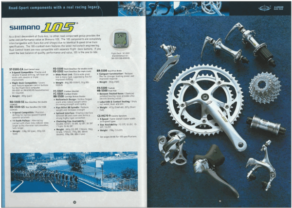 Pédalier Shimano 105 Octalink Hollowtech1 FC-5502-S vendu sans plateaux Pédalier Les Mains Dans Le Guidon