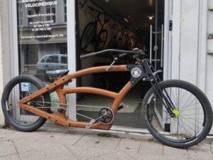Vélo Cruiser en bois (Loic Woody) Vélo en dépot-vente Les Mains Dans Le Guidon